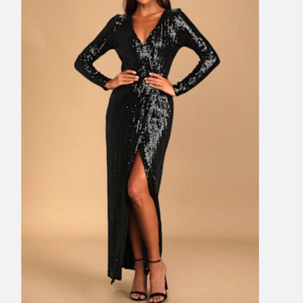 Black sequin dress